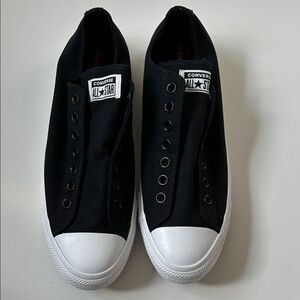Converse Black and White Slip-On Sneakers